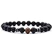 Bracelet Pierre VolcaniquePerles En Bois Simples D'Aile De Poulet De 8 Mm En Pierre Naturelle Givrée Noire Accessoires Pour Hommes Et Femmes Élastiques De Style Européen Yoga Fitness Loisirs Amiti