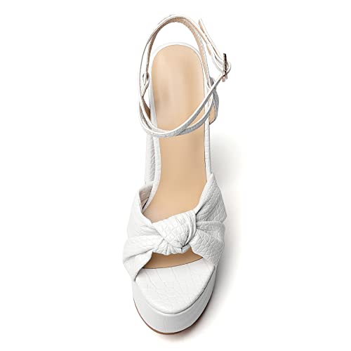 YODEKS Women's High Heels Sandals| Chunky Heel Platform Pumps| Peep Toe Ankle Strap Fashion Animal Print Summer Dress Shoes3