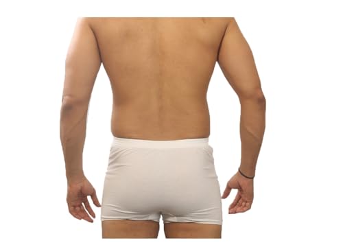 Image of Men White Cotton Pocket Trunks Underwear 3 Pcs Combo