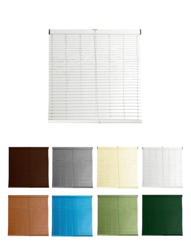 JARDIN202 - Persiana de PVC Alicantina con Polea Metálica | Persiana Enrollable | Estor Enrollable para Ventanas, Puertas, Salón y Cocina | 120 x 100 cm (Blanco)