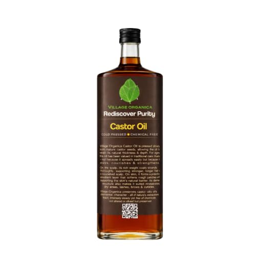 Image of Cold-Pressed Castor Oil (500 ml Glass Bottle) | 100% Pure, Natural & Hexane-Free | Rich in Vitamin E for Hair Growth, Eyelashes, Eyebrows & Skin Care