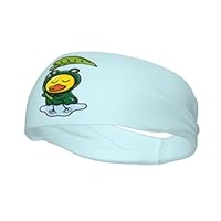 Rain Ducks Wearing Frog Raincoat with Leaves Umbrella Headbands Men Women Non Slip Wicking Sports Sweatband for Gym Basketball Yoga Hairbands