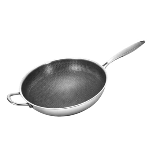 Wok antiadherente GLEAVI de acero inoxidable 12 pulgadas