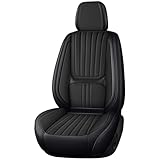 【Dickere Materialien】Im Gegensatz zu anderen dünnen Sitzbezügen verfügt unser Produkt über 5 Schichten dickeres Material, ausgewähltes Ledergewebe, atmungsaktives Vliesstoff, 8 mm Memory-Schaum-Futter, atmungsaktives Vliesstoff, rutschfeste Rückseite.