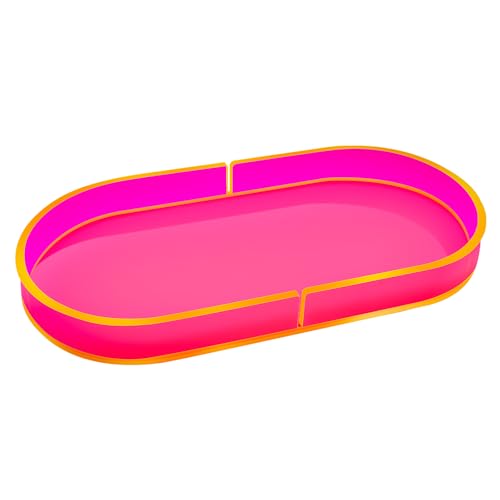 Acrylic Decorative Vanity Tray Perfume Jewelry Trinket Tray for Bathroom Counter Soap Toilet Tank...
