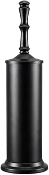 ROLABAM Toilet Brush and Holder Set, Heavy Duty Anti-Tip Metal Base, Rustproof Freestanding Toilet Bowl Brush with Long Handl