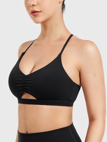 YEOREO Women's Sports Bras Chilene Strappy Criss Cross Open Back Low Impact Removable Cups Gym Yoga Workout Bra2