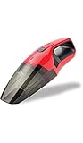 Fakir AS 1072 LNT / Handstaubsauger, Nass & Trockensauger, kabelloser Autosauger, mit Wandhalterung - rot/rauchglas, 7,4 V Lithium-Ionen Akku