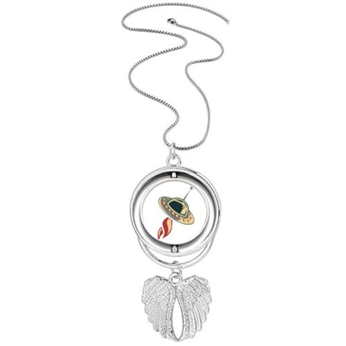 Collier pendentif monstre OVNI ailes d'ange, le cadeau original id&eacute;al
