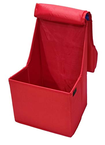Image of Cardboard Cube Folding Storage Toy Box Seat Stool For Kids, Red, 24.50X21X40 Cm (730) Fibreboard.