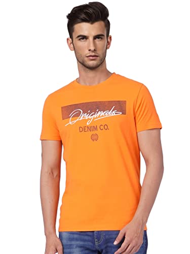 Image of JACK & JONES Men's Cotton Printed Slim Fit T-Shirt