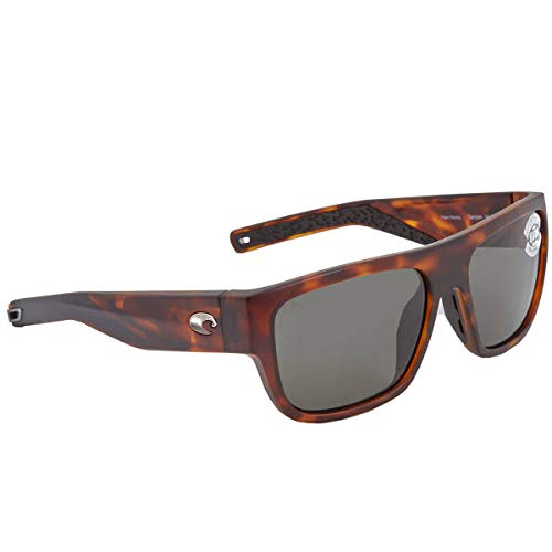 Costa Sampan Sunglasses - Matte Tortoise Frame/Gray 580G Polarized Glass Lens