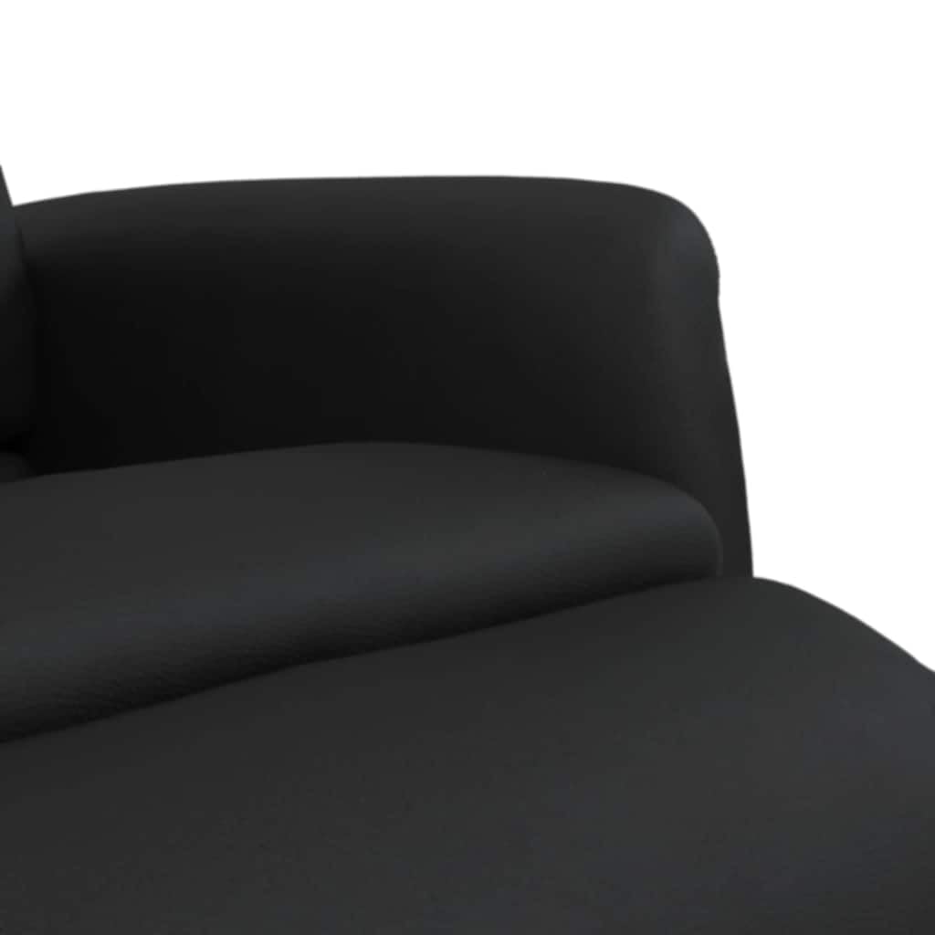Fotel relaksacyjny z podnóżkiem, wykonany z czarnej sztucznej skóry, regulowany, ergonomiczny, z tapicerką, do salonu, sypialni, biura, do relaksu podczas czytania i oglądania telewizji