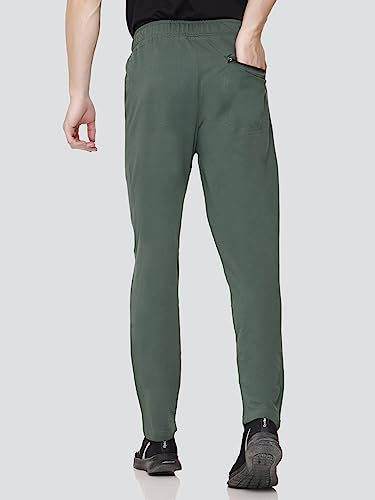 Image of Cotton Lowers for Men, Regular Fit, Zip Pocket, Night Pant, Joggers, Sports Trousers, Gym n Lounge Wear Track Pant for Boys Olive XXL