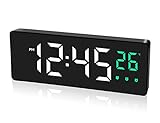 Triangle Plum Digital Alarm Clock Large LED Display with 3 Alarm Settings, Real-Time Temperature,12/