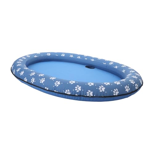 Piscine pour chien rafraîchissante bleue : tapis flottant pliable anti-chaleur