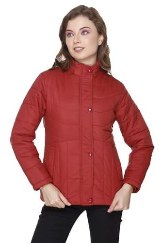 Image of RARE TIMES Women's Stylish Solid Full Sleeves Jacket | Winter Wear Quilted Jacket for Travelling | Regulaer Fit Puffer Jacket For Women