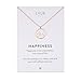 LUUK LIFESTYLE Feminine Halskette mit Berg I Mountain Peak Coin Anh&auml;nger und HAPPINESS Spruchkarte, Geschenkidee f&uuml;r Frauen zum Geburtstag, alltagstaugliches Modeaccessoire f&uuml;r Frauen, Rosa