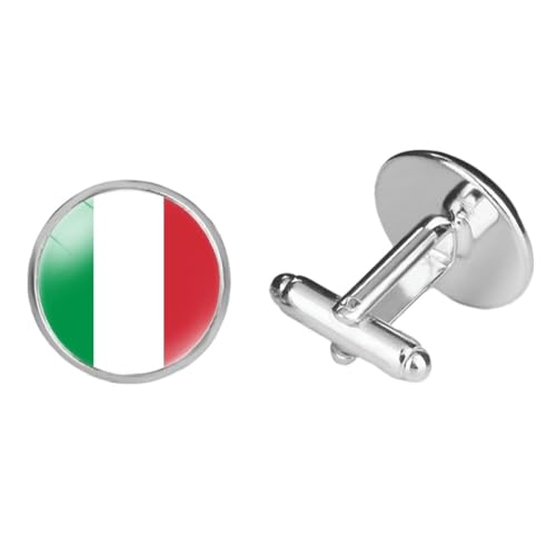 Mancornas con bandera de Italia estilo vidrio miniatura 1