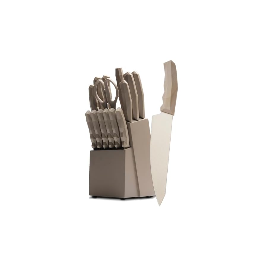15-Piece-Kitchen-Knife-Set-with-Block-Full-Tang-High-Carbon-Stainless-Steel-Blades-Heavy-Duty-Handles-Gold-Knife-Set-with-Block-Knife-Block-Set-Modern-Kitchen-Essentials-Chef-Knife-Set-DFACKTO 15 Piece Kitchen Knife Set with Block, Full-Tang High-Carbon Stainless-Steel Blades, Heavy Duty Handles, Gold Knife Set with Block, Knife Block Set, Modern Kitchen Essentials Chef Knife Set DFACKTO