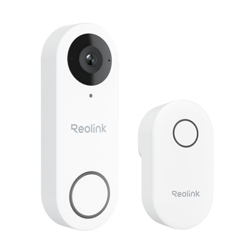 Reolink Sonnette Vidéo PoE avec Chime, Sonnette Extérieur avec Caméra 5MP, Vue Diagonale à 180°, Audio Bidirectionnel, Détection de Personne, Etanche, Alertes, Compatible avec NVR, Video Doo