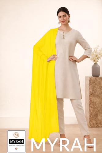 Image of MYRAH Chiffon Solid Casual Daily Use Dupatta For Women's & Girls Length - 2.50 Meter