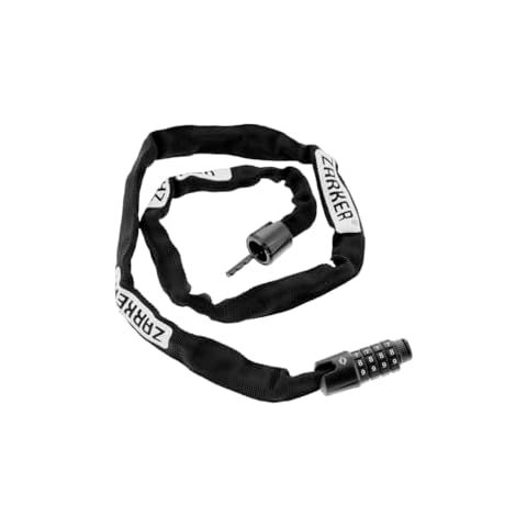 Zarker ZK1190 Bike Chain Lock - 4 Digit Resettable Combination, Anti-Theft Bicycle Lock, Length 900mm, Diameter 3.5mm, Weight 0.6lb Cover