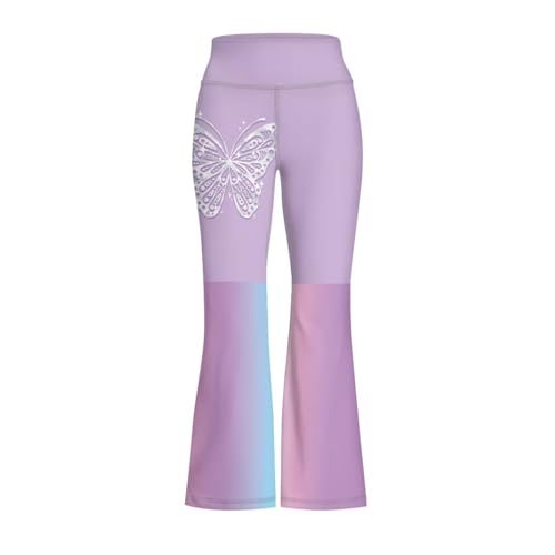Rnyleeg Girls Pants Size 5-14 Flared Leggings for Girls Cozy Yoga Leggings for Kids Skinny High Waisted Bell Bottoms Pants