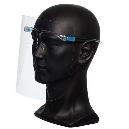 JOOULS Gesichtsvisier mit 5 Wechsel-Visieren, Faceshield aus PET, Schutz für Augen Mund und Nase, Gesichtsschild für Brillenträger geeignet Cover