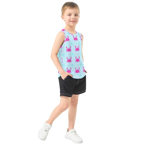 J JOYSAY Cartoon Crab Bubble Boys Tank Top Sleeveless Muscle Shirts Quick Dry Kids T-Shirts 3-15T4