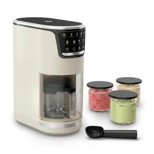 Tefal Dolci Eismaschine – Softeis, Gelato & Sorbet auf Knopfdruck, 10 Programme & 1-Step-Perfector, inkl. 3x Tritan-Bechern & Eisportionierer, Mix-In-Funktion & automatisches Reinigungsprogramm