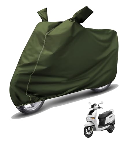 Image of Auto Hub Waterproof Scooty Cover Compatible with TVS iQube Dustproof, UV Protection Two Wheeler Scooty iQube Cover - Green