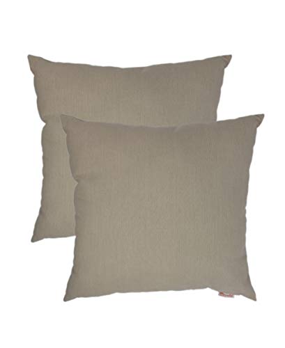 Austin Horn Classics Sunbrella Spectrum Pillow Cover Set, Beautiful Cushion Covers Bed & Living Room, Throw Pillow Cases, Indoor/Outdoor Durable Use Covers (Sand, Square, 20
