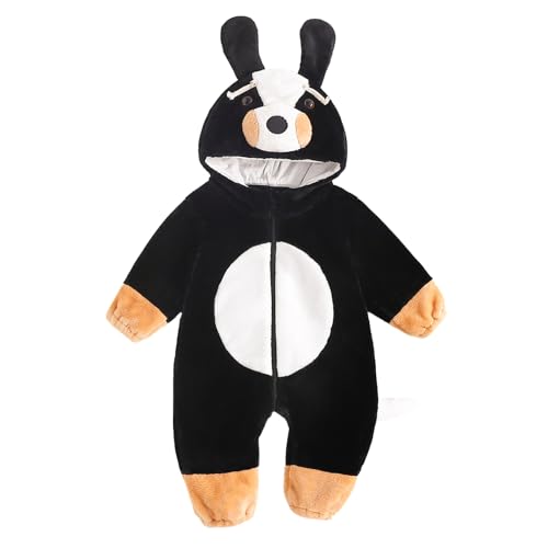 Dcohmch Toddler Baby Bernese Mountain Dog Costume Cute Hooded Jumpsuit Zipper Snowsuit Infant Warm Winter Clothes 0-3T (Black 18-24 Months)