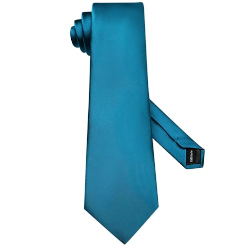 Image of Hi-Tie 5Pcs Mens Solid Color Silk Tie Satin Pretied Bowtie Lapel Pin for Men Handkerchief Cufflink Wedding Gift Box