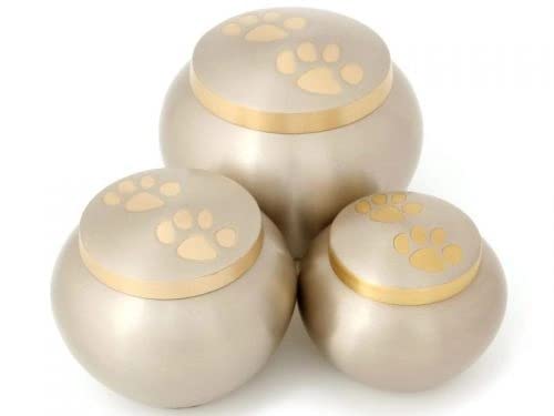 Pet Dog Cat Odyssey Pewter Urn Ashes Large Medium Small Paw Print Little Cremation Keepsake Memorial (Small)