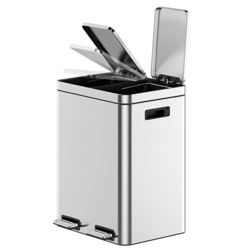 Caneca de basura doble 20L acero inoxidable con pedal