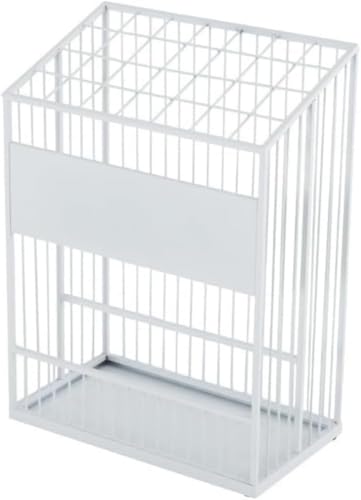 Negosu 傘立て 金属製 18本 大容量 防錆コーティング 水受けトレイ付き 業務用 家庭用 玄関 オフィス 店舗用 アイアンアート設計 ナノ塗装 折り畳み傘 長傘対応 省スペース 商業ホテルロビーエントランスライト高級収納ラック (M:48*28.5