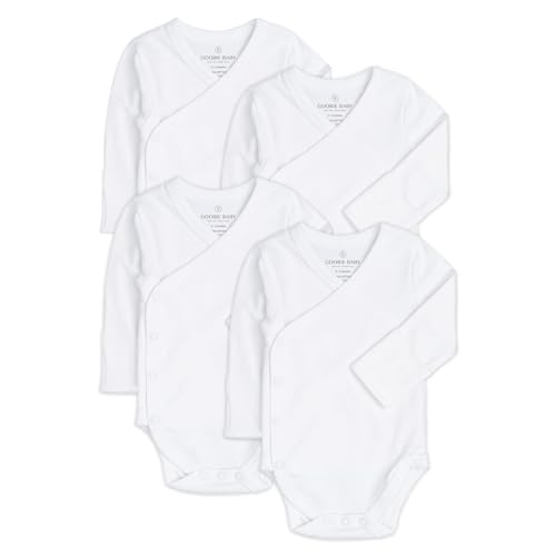 Image of Baby Side Snap Bodysuit Set, 100% Cotton Boy Girl Unisex Kimono Onesie, 4 Pack