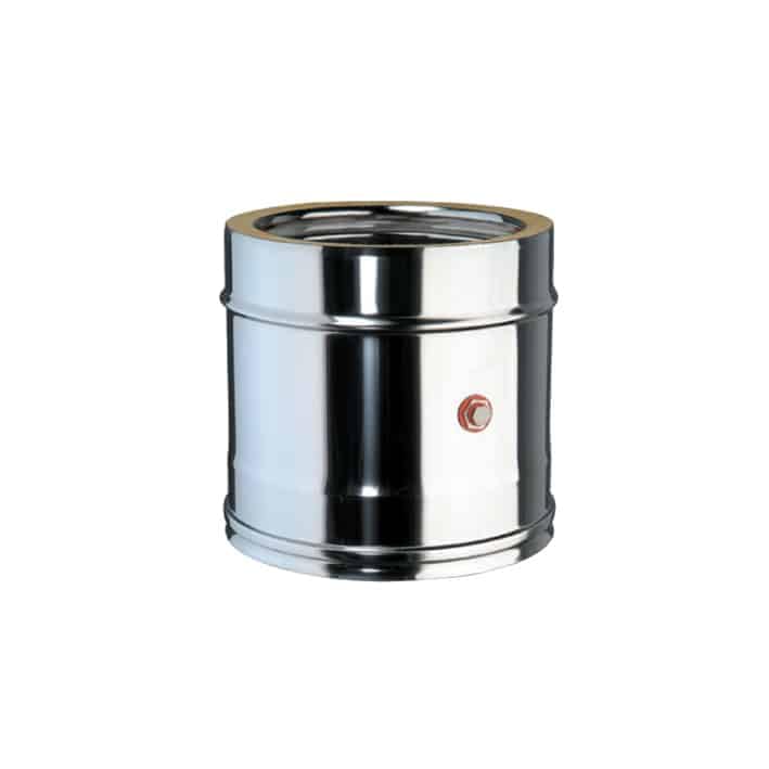 Elemento Prelievo Fumi Monoforo Doppia Parete Inox-Inox Coibentato Lana Minerale - Diametro: 150mm