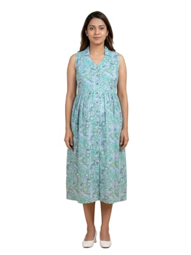 Image of The Mom Store Maternity and Nursing Sleeveless Dress for Women | Casual Dress | Pre and Post Pregnancy Wear | Printed Stylish Dress for New Mom | Trendy Dresses for Women's