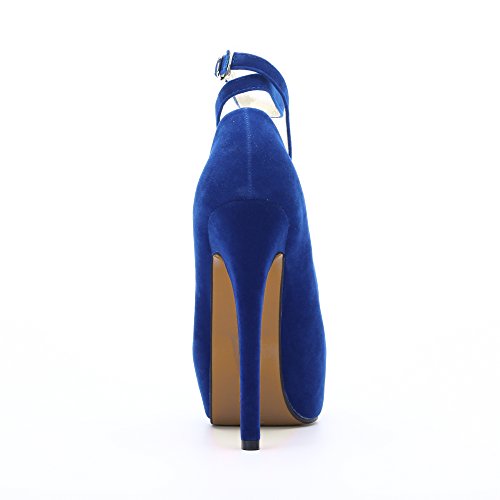 Image of OCHENTA Women's Ankle Strap Platform Pumps, High Heel Dress Shoes, Cross Strap Stiletto Heels for Party, Prom, Wedding, Evening 5.5Inch