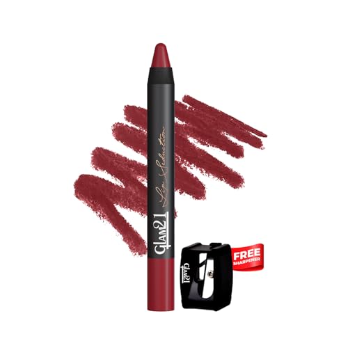 Image of Glam21 Lip Seduction Non- Transfer Crayon Lipstick up to 12 Hours Stay | Lightweight & Longlasting|Creamy Matte | Smudge Proof - 3.6gm| Hollywood Nude | 21