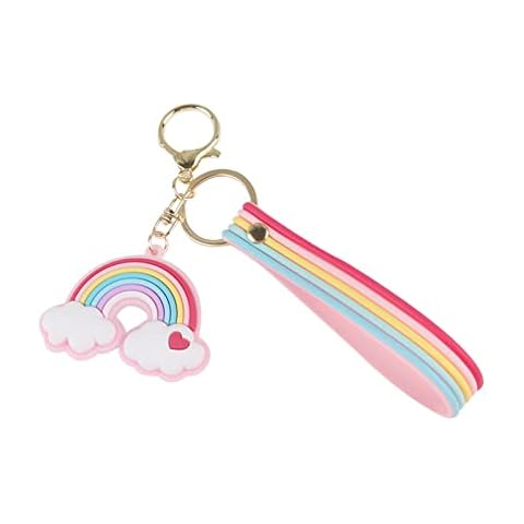 WonMaiDangGX Keychain Rainbow Keyring Cute Cartoon Key Chains for Ladies Backpack or Girls School Bag Cover