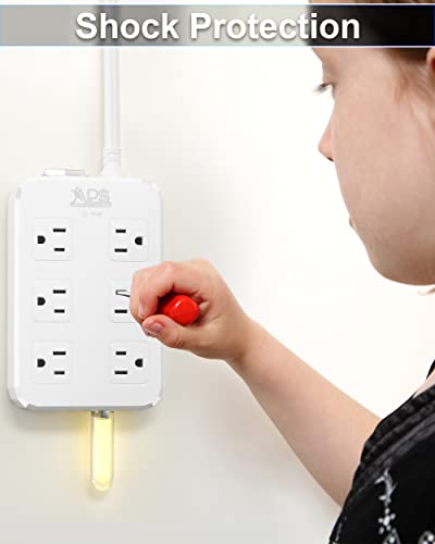 Ipx6 Outdoor Power Strip Weatherproof, Waterproof Surge Protector With 6 Wide Outlet With 3 Usb Ports, 10Ft Long Extension Cord, Wall Mountable For Outside Decorations And More Ul Listed(White) #TOP3