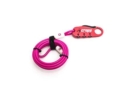 クロップス(crops) ロングケーブルロック | 4mm×1800mm 3桁ダイヤル CP-SPD07-08 (ピンク)