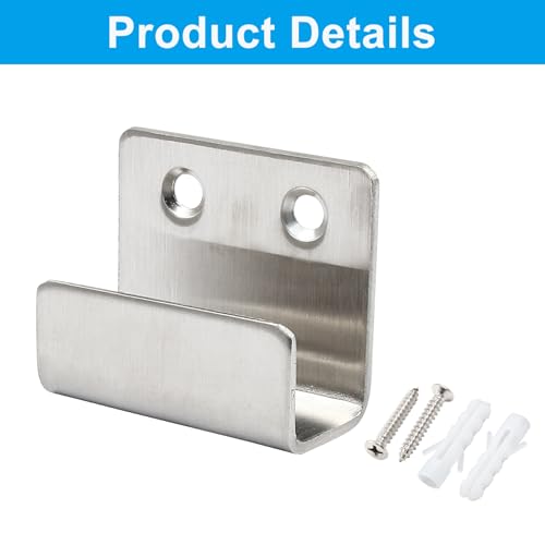 Image of 6 PackTile Display Wall Hanger Fastener, Stainless Steel Wall Mount Brackets Hook with 15mm Inner Width Heavy Duty Tile Hangers for Ceramic Tile Display (Silver)