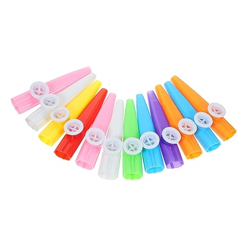 QUMIIRITY 12piezas Kazoo Instrumento Plastico Juguete Educativo Instrumento Musical Para Unidades Colores Aleatorios Fácil De Usar