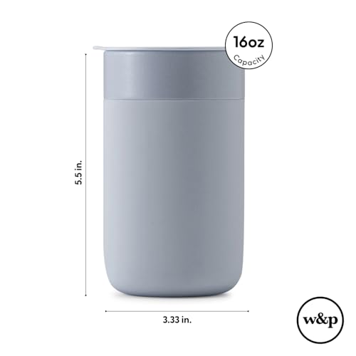 W&P Porter Ceramic Mug w/Protective Silicone Sleeve, Terrazzo Blush 16 Ounces On-the-Go Reusable Cup for Coffee or Tea Portable Dishwasher Safe - Thumbnail 6