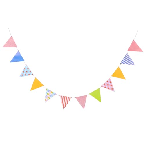 ULDIGI Birthday Triangle Flag Paper Banner Paper Pennant Banner Flags Party Decorations for Baby Shower Classroom Decor
